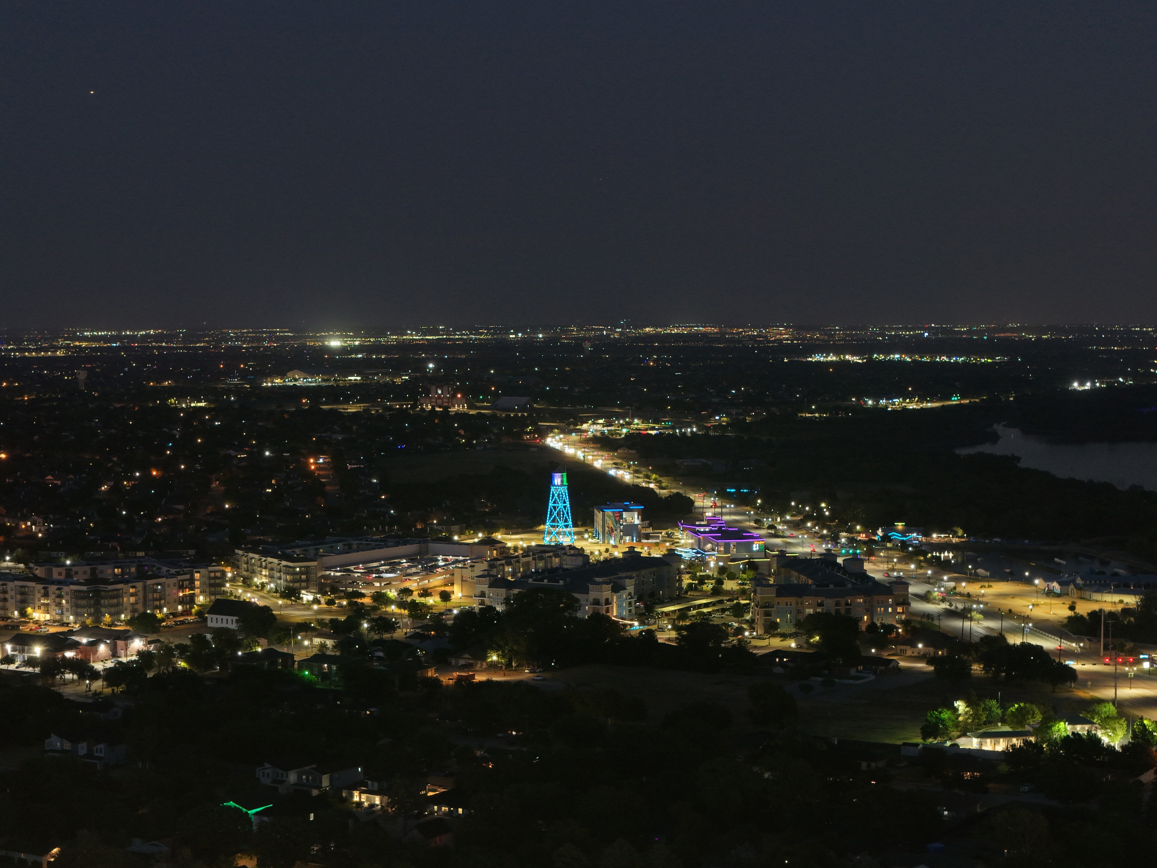 Aerial view of a luxury Texas home